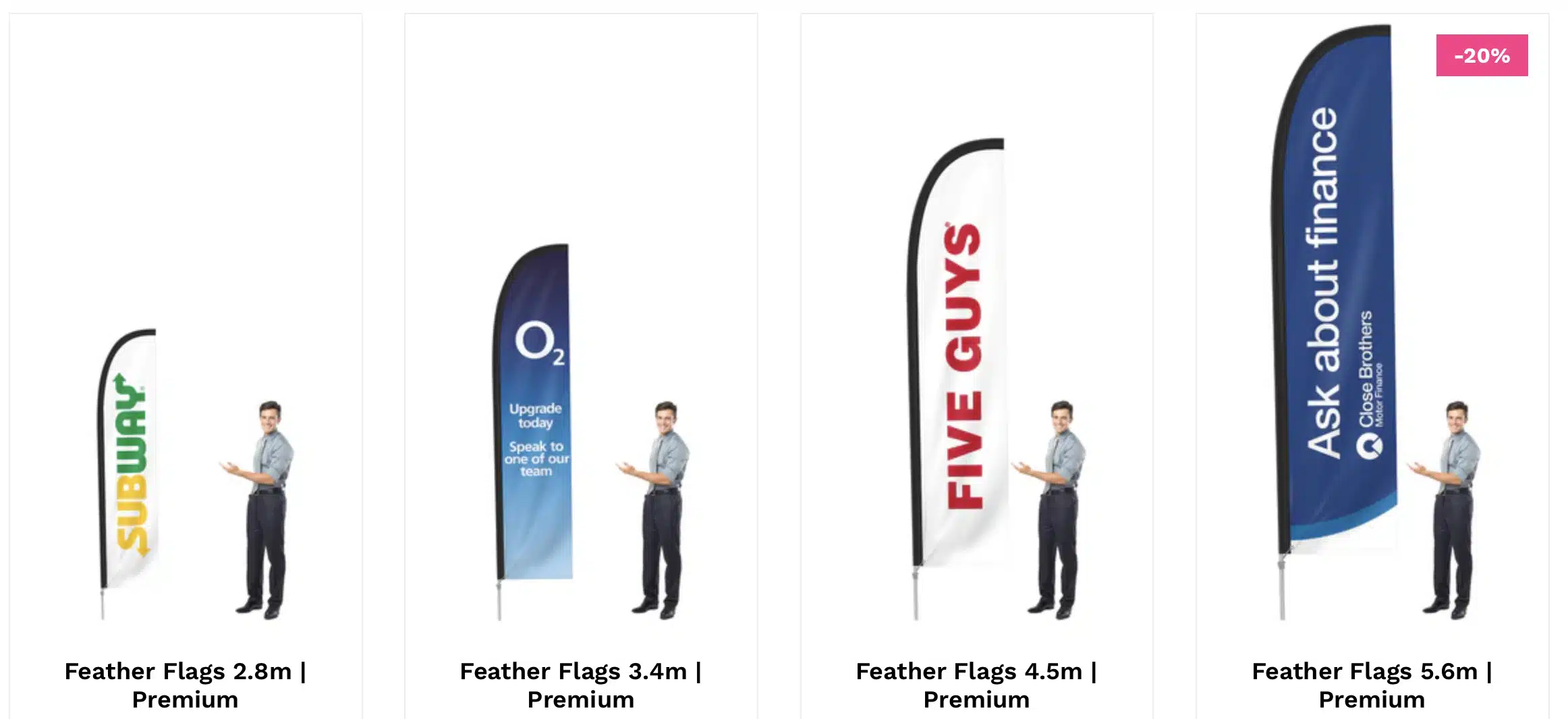 Feather flag sizes