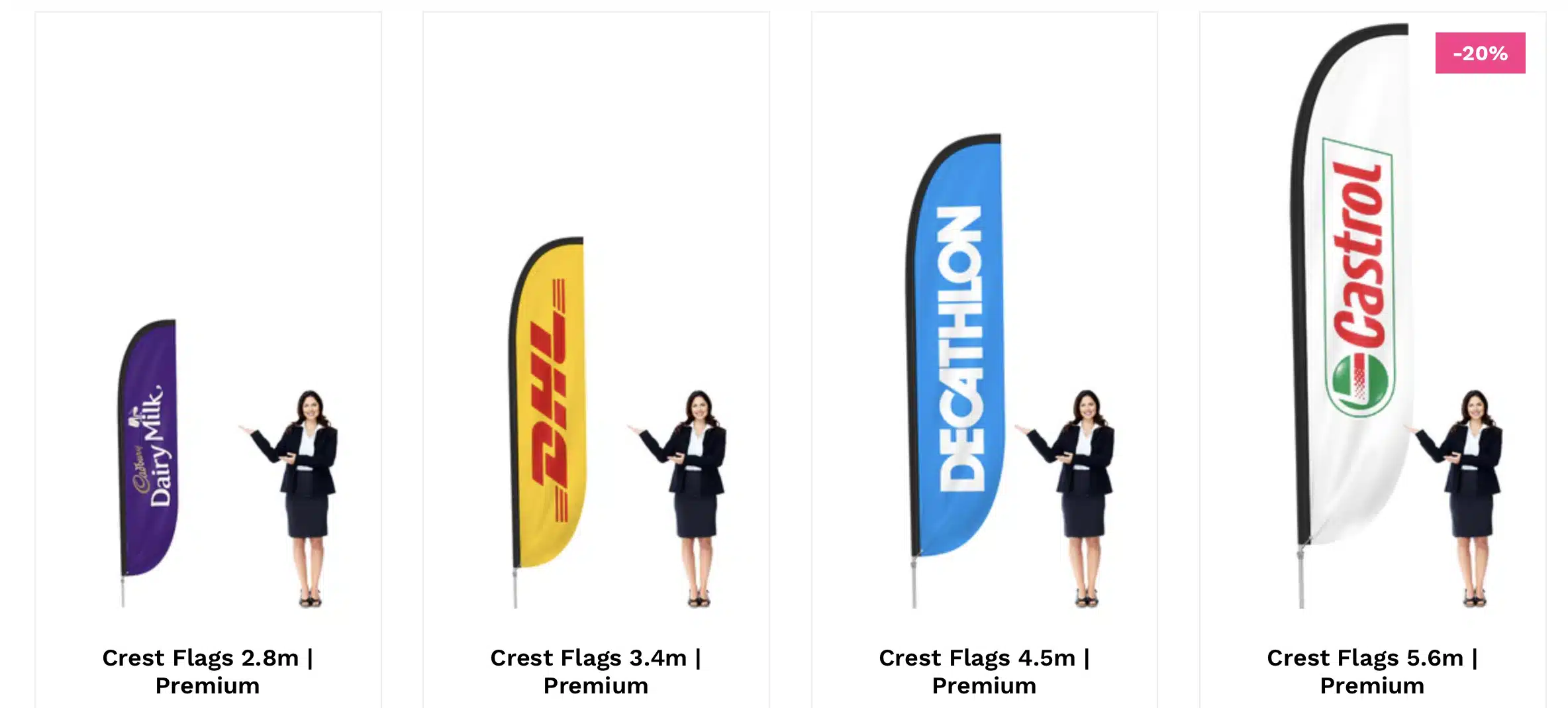 Crest flag sizes