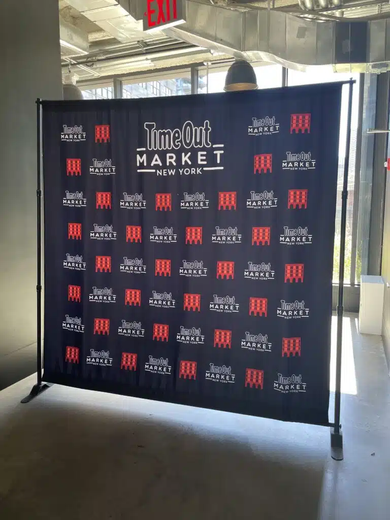 Fabric step and repeat backdrop banner