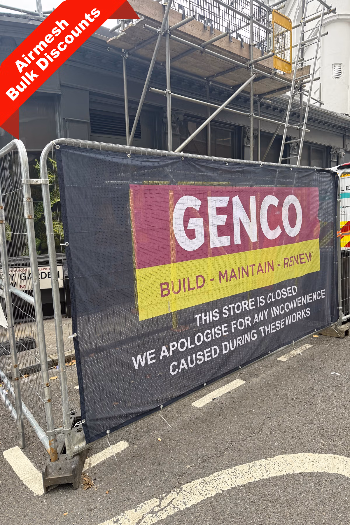 Construction Airmesh fence banner