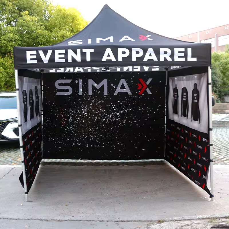 custom printed gazebo 3x3 with four walls fully enclosed for outdoor event