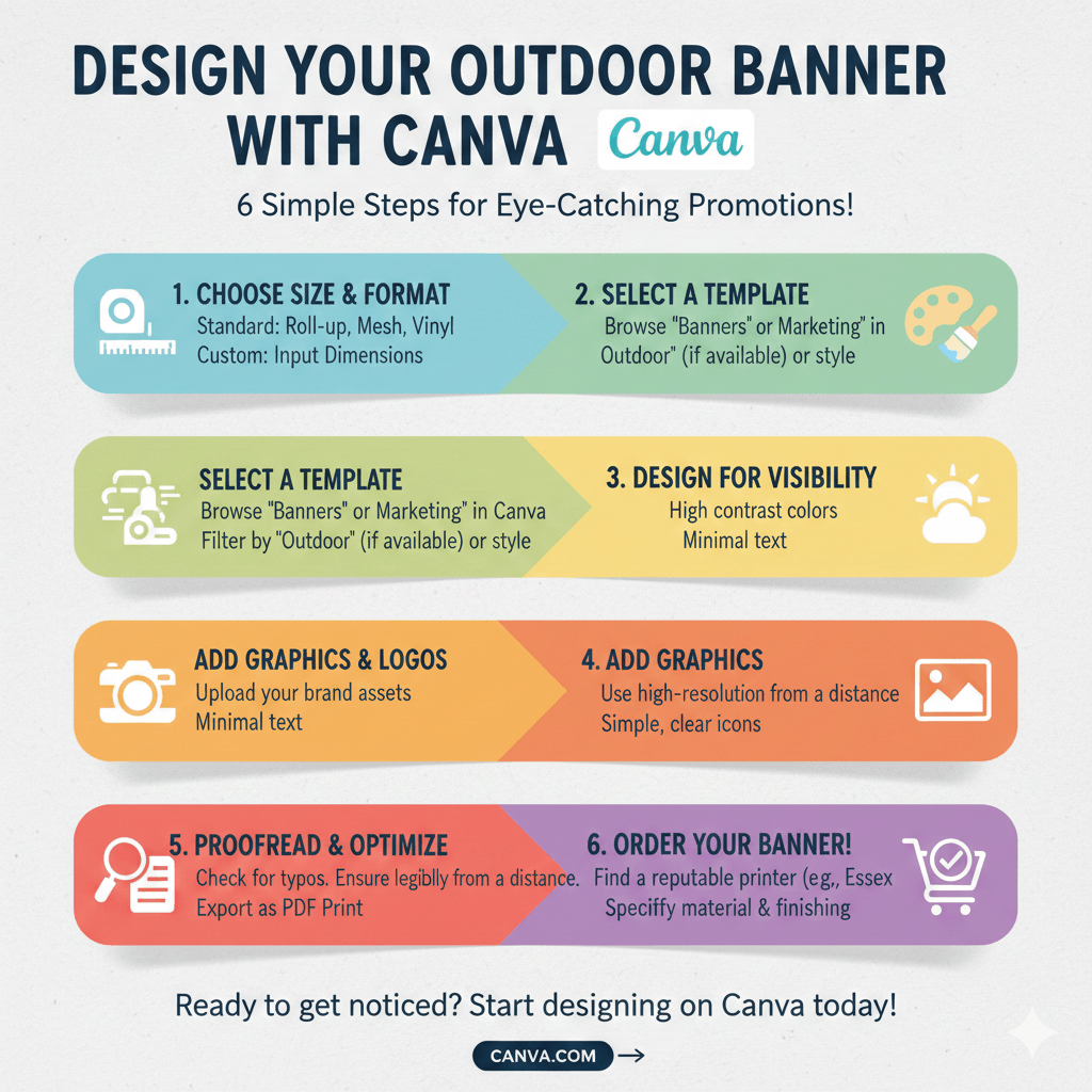 How to design a banner using canva infographic