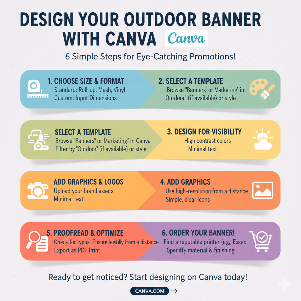 How to design a banner using canva infographic