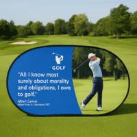 Golf pop out banners