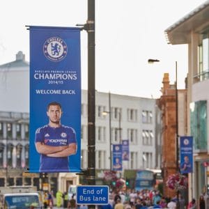 Printed lamp post banner