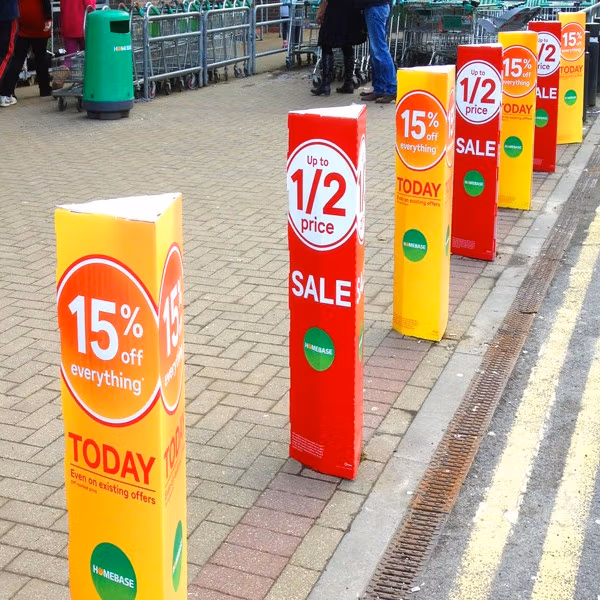 Correx bollard custom printed