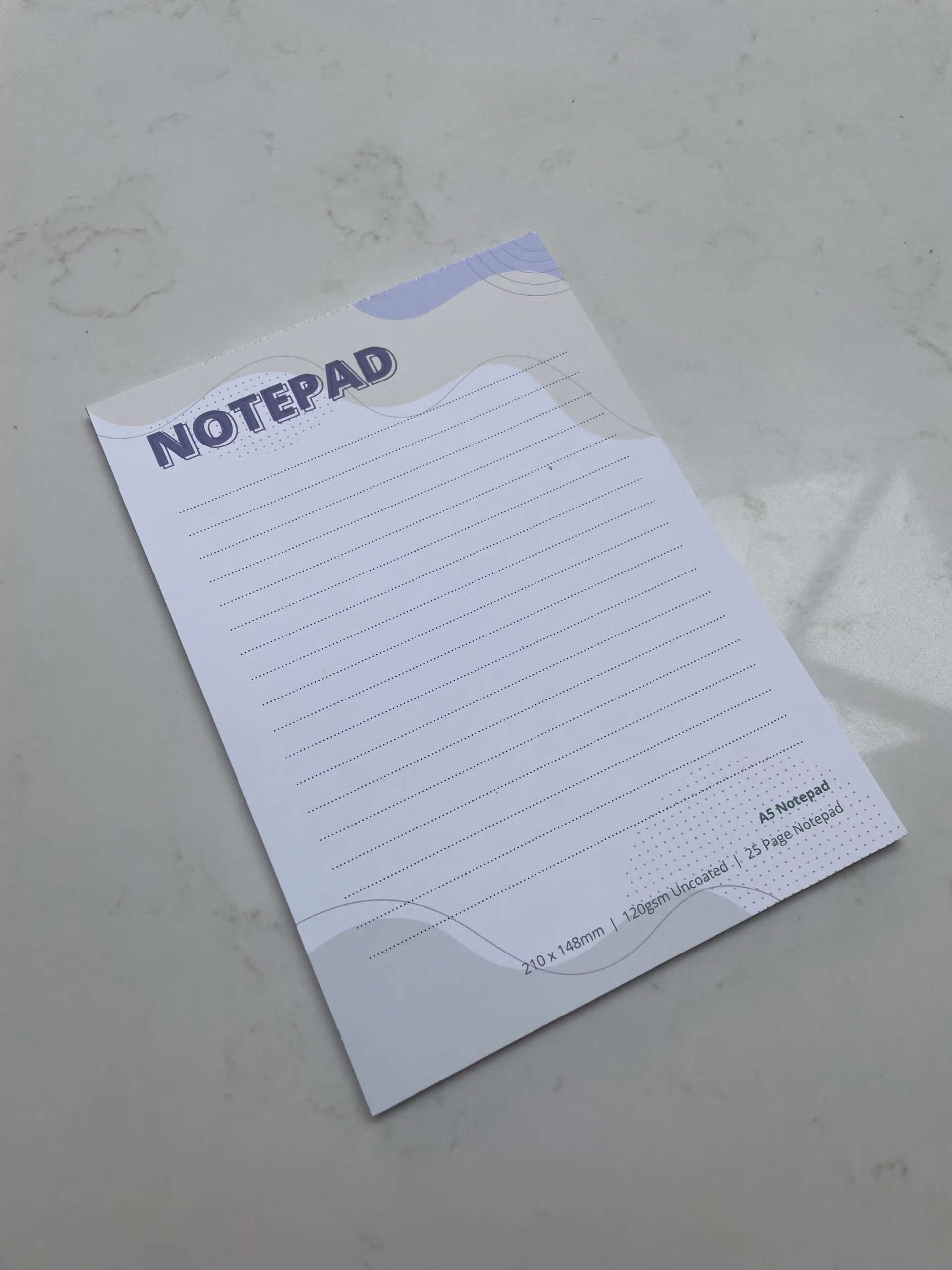 Note pad printing