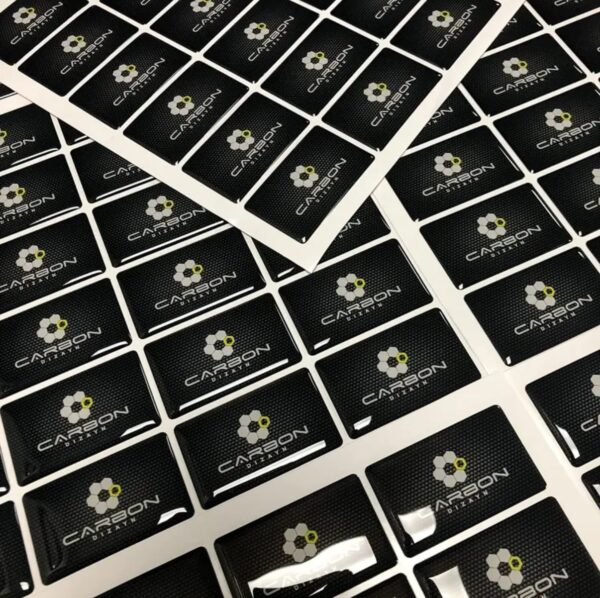 Domed sticker printing