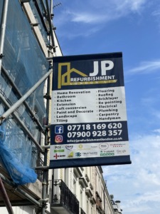 Double sided scaffolding banners