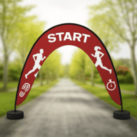 Outdoor arch flag printing