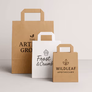 Printed paper bags 3 sizes