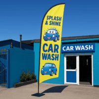 Outdoor car wash flags