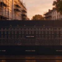 Custom printed building sites hoarding