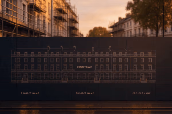 Custom printed building sites hoarding