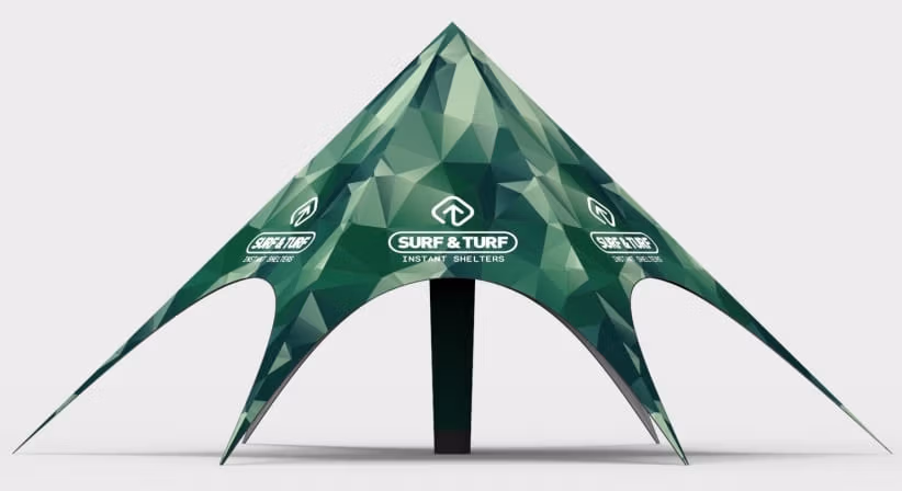 Inflatable star tent design