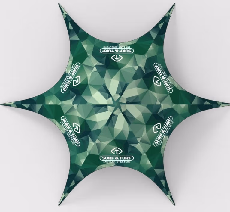 Inflatable star tent design