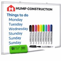 Whiteboard printed with pens