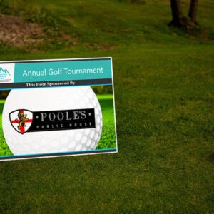Golf tee box sign