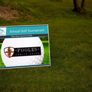 Golf tee box sign