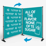 Double sided step and repeat banner