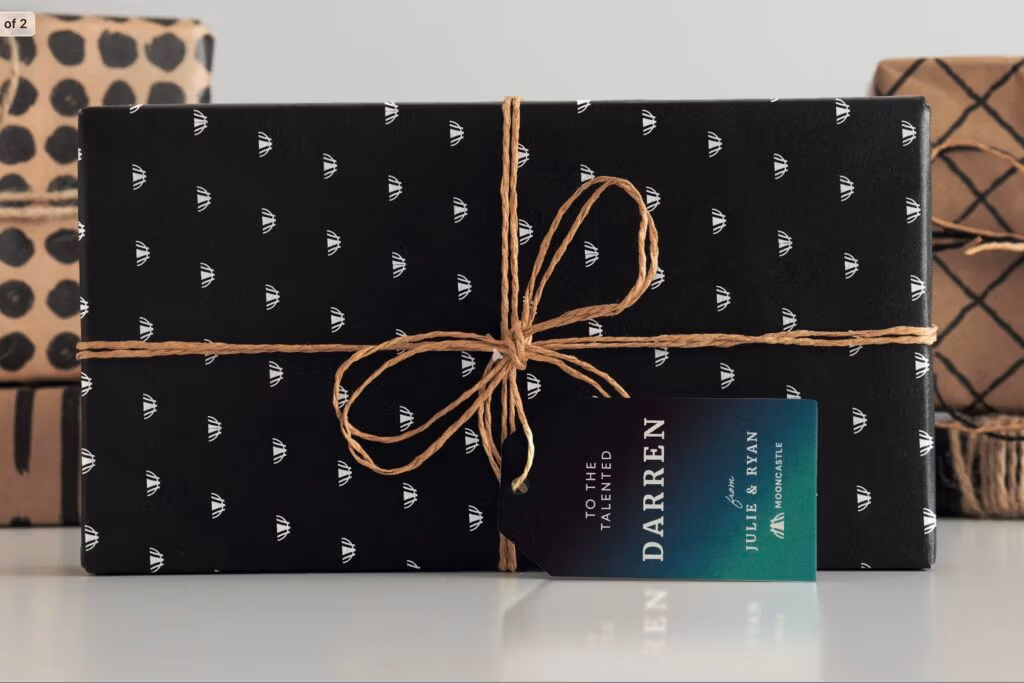 Printed branded wrapping paper