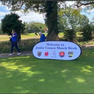 Golf tee box banner