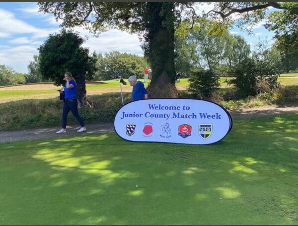 Golf tee box banner