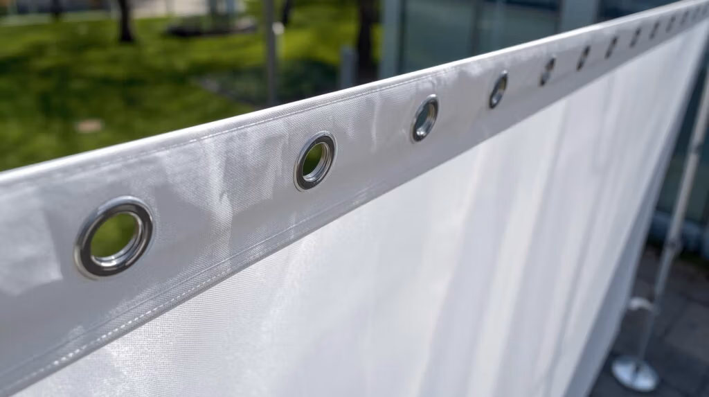 How to hang a outdoor banner using eyelets