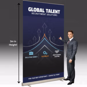 3m high x 2m wide roller banner