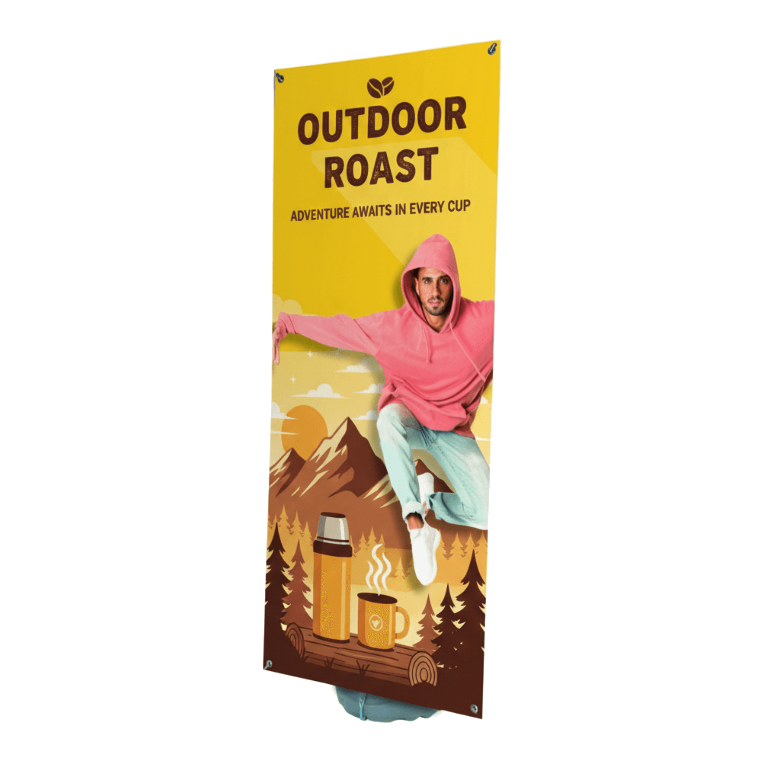 Outdoor banner stand