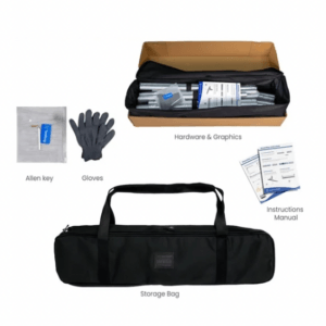 iPhone event stand and bag