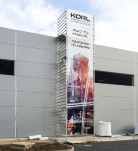 Building wrap print