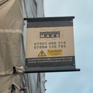 Custom scaffold banner with company logo printed by Essex Banners