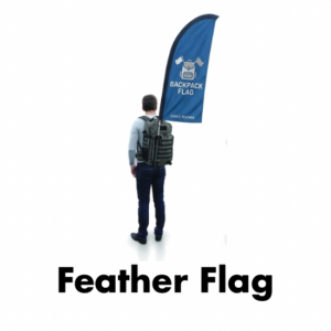 Feather flag backpack flag