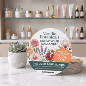 round flyers printed double-sided full colour die cut — Essex Banners