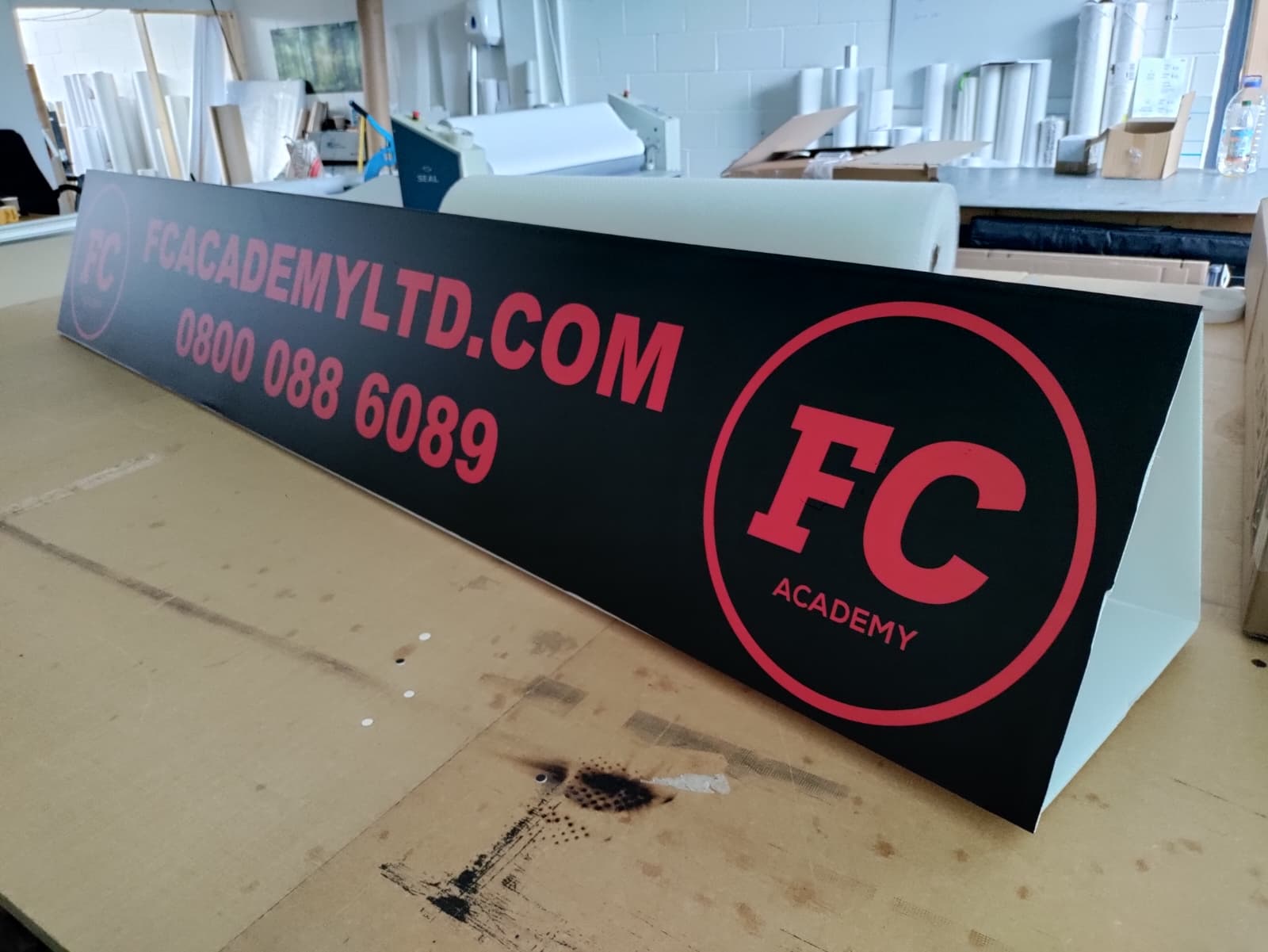 Toblerone Sign Printed toblerone event signage on Correx board for outdoor sports event