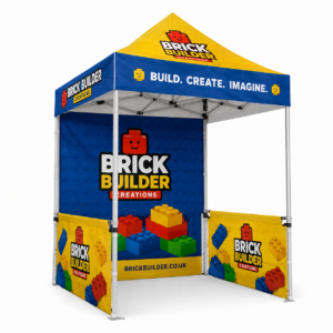 2m x 2m gazebos with half walls - branded