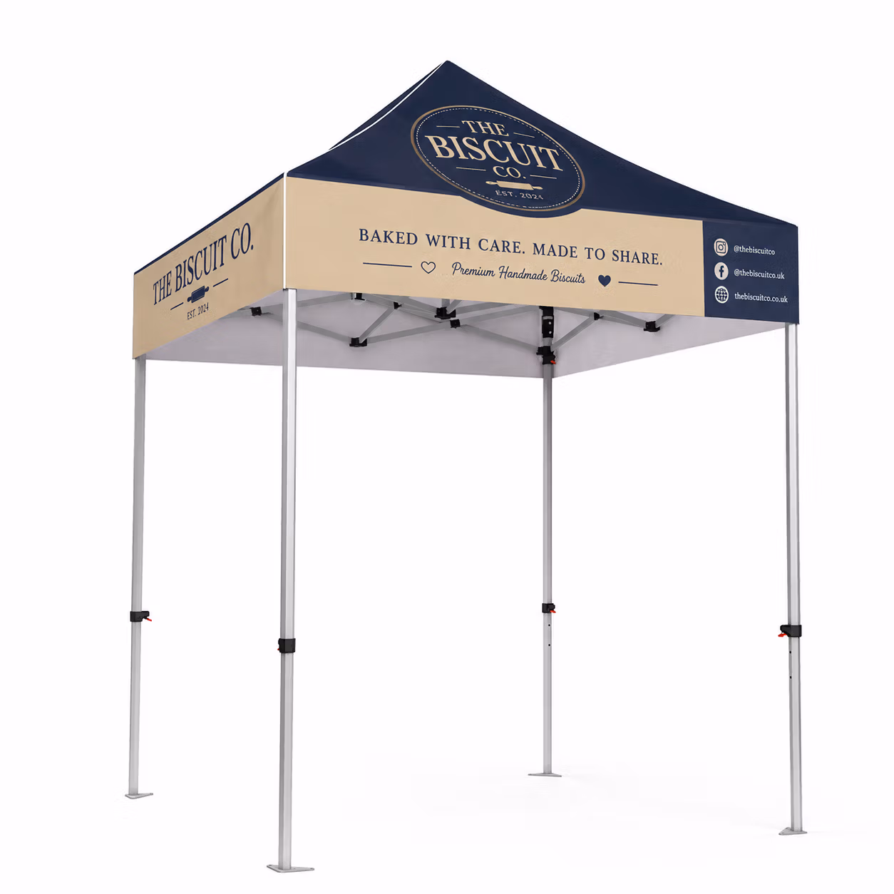 2m x 2m printed gazebo with branded canopy for market stalls — Essex Banners